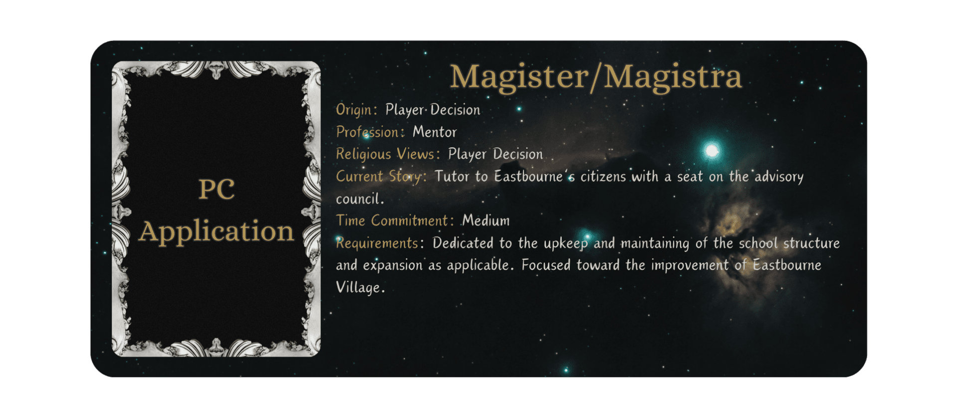 Click to select Magister/Magistra